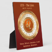 LEO Zodiac-Zeichen Persönlichkeitsmerkmale Fotoplatte (Seite)