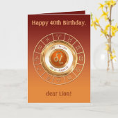 LEO Zodiac-Zeichen Persönlichkeitsmerkmale Karte (Gelbe Blume)