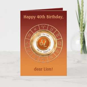 LEO Zodiac-Zeichen Persönlichkeitsmerkmale Karte