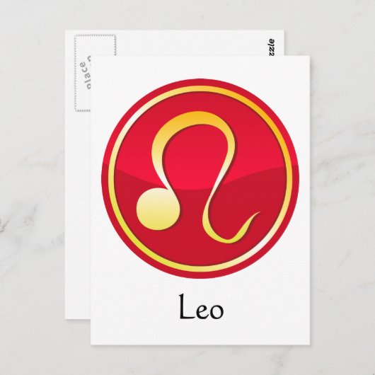 Leo - Zodiac - Zeichen Postkarte (Vorne/Hinten)