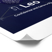 Leo Zodic Sign Sticker Poster (Ecke)