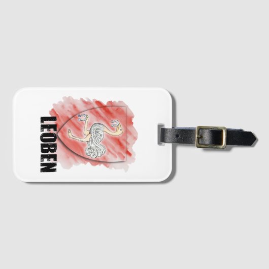 Leoben Wappen Aquarell Steiermark Österreich  Gepäckanhänger (Vorderseite (Horizontal))
