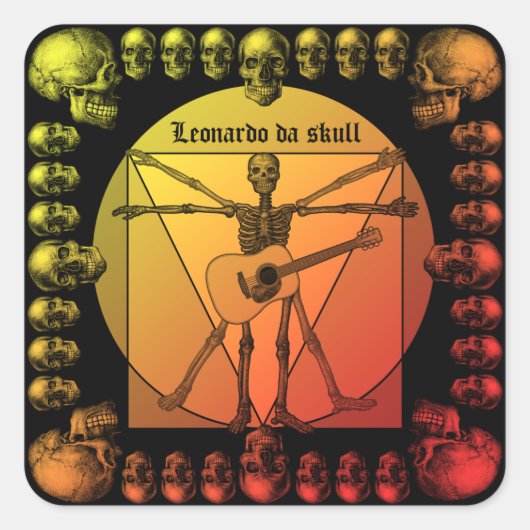 Leoguitar1 Quadratischer Aufkleber (Vorderseite)