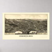 Leominster, MA Panoramic Map - 1886 Poster (Vorne)