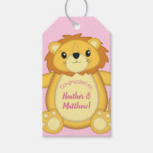 Leon Baby Dusche Pink Geschenkanhänger (Vorderseite)