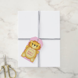 Leon Baby Dusche Pink Geschenkanhänger