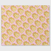 Leon Baby Dusche Pink Geschenkpapier (Flach)