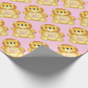 Leon Baby Dusche Pink Geschenkpapier