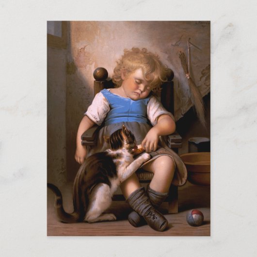 Léon Bazille Perrault - Unbewusste Schläferin Postkarte (Vorderseite)