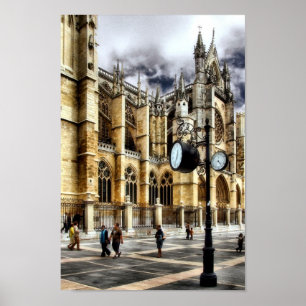 León Cathedral, Spanien Poster