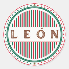 Leon City Pride Emblem – Mexikanische Identität Runder Aufkleber