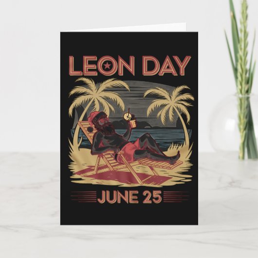 Leon Day 25 Juni Santa Beach 6 Monate bis Weihnach Karte (Vorderseite)