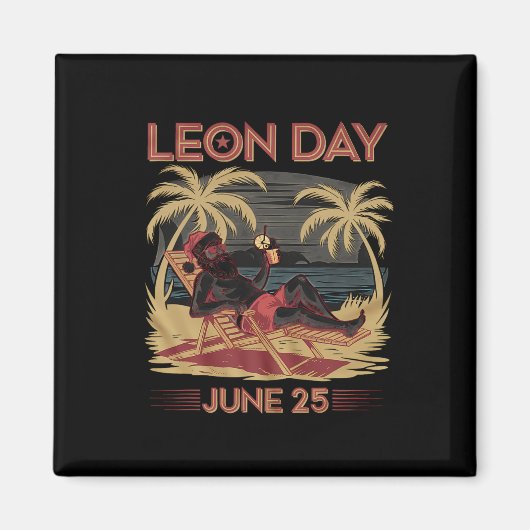 Leon Day 25 Juni Santa Beach 6 Monate bis Weihnach Magnet (Vorne)