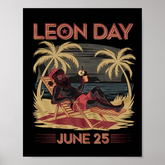 Leon Day 25 Juni Santa Beach 6 Monate bis Weihnach Poster (Vorne)