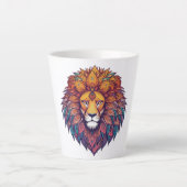 León decorativo con mandalas en la melena y detall milchtasse (Vorderseite)