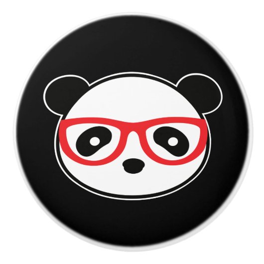 Leon Der Panda-Bär Keramikknauf (Vorderseite)