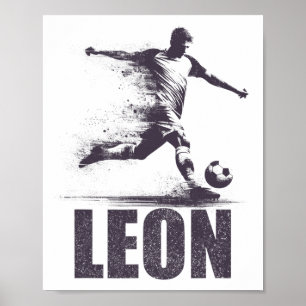 Leon Fußballjungen Personalisierter Vorname Leon Poster