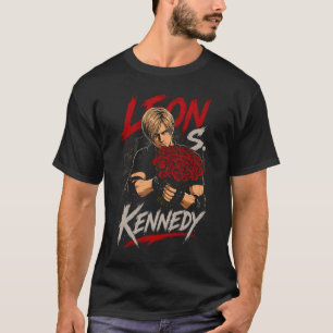Leon Horror Kennedy Art 04   Basic Dark T-Shirt