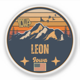 Leon, Iowa Ia, Vereinigte Staaten Aufkleber