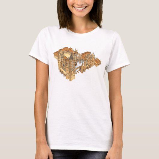 Leon-Kathedrale. Spanien T-Shirt (Vorderseite)