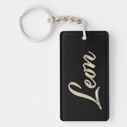 Leon Name whitegold Schlüsselanhänger Anhänger (Vorderseite)