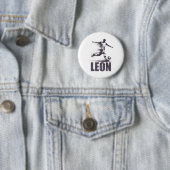 Leon Soccer Boys Personalized First Name Leon Button (Beispiel)
