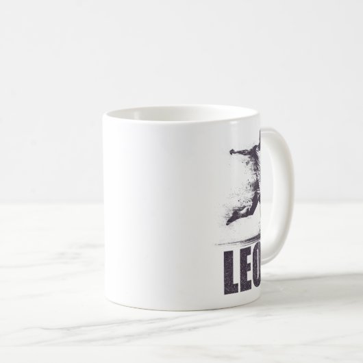 Leon Soccer Boys Personalized First Name Leon Kaffeetasse (VorderseiteRechts)