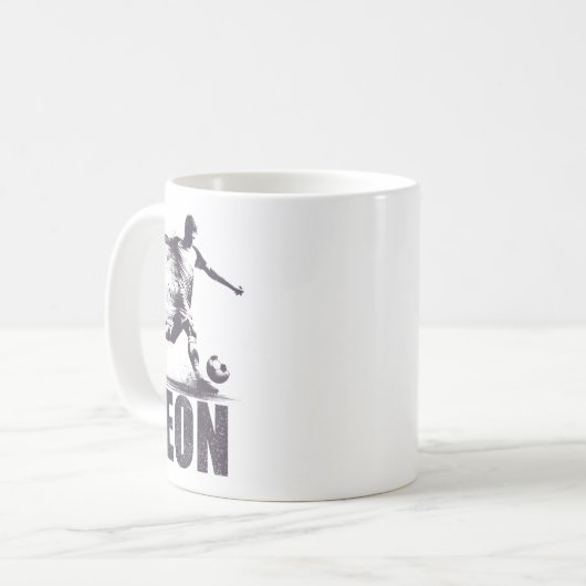 Leon Soccer Boys Personalized First Name Leon Kaffeetasse (Vorderseite Links)