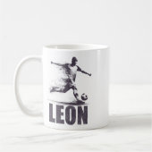 Leon Soccer Boys Personalized First Name Leon Kaffeetasse (Links)