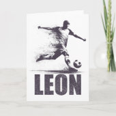 Leon Soccer Boys Personalized First Name Leon Karte (Vorderseite)