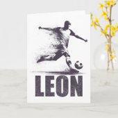 Leon Soccer Boys Personalized First Name Leon Karte (Gelbe Blume)