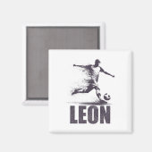 Leon Soccer Boys Personalized First Name Leon  Magnet (Vorderseite/Rückseite)