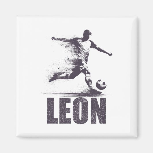 Leon Soccer Boys Personalized First Name Leon  Magnet (Vorne)