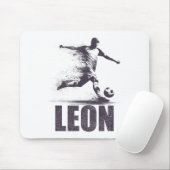 Leon Soccer Boys Personalized First Name Leon Mousepad (Mit Mouse)