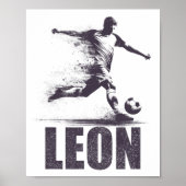Leon Soccer Boys Personalized First Name Leon  Poster (Vorne)