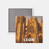 León Spain Travel Magnet (Vorderseite/Rückseite)