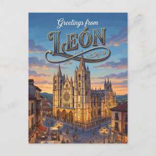 León, Spanien Spanien Postkarte