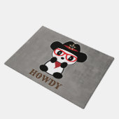 Leon the Panda Bear - Cowboy Panda Bear Fußmatte (Schrägansicht)