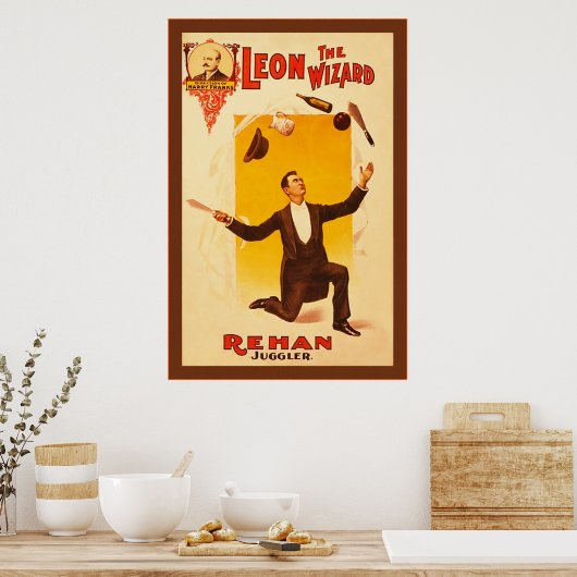 Leon The Wizard ~ Vintages Theater Poster (Küche)