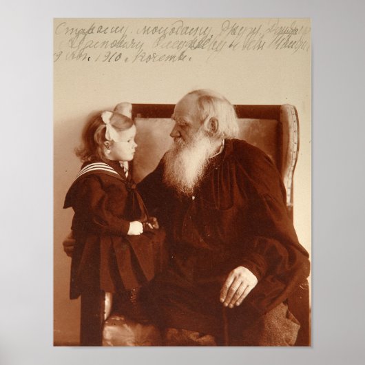 Leon Tolstoi mit seiner Enkelin Tatiana Poster (Vorne)
