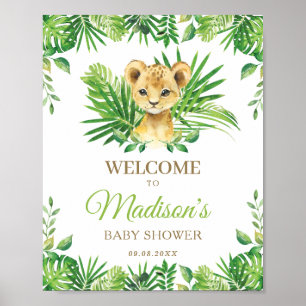 Leon Tropical Greenerenerity Baby Dusche Begrüßung Poster