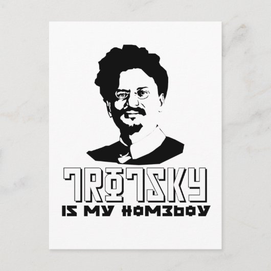 Leon Trotsky ist meine Hausfrau Postkarte (Vorderseite)