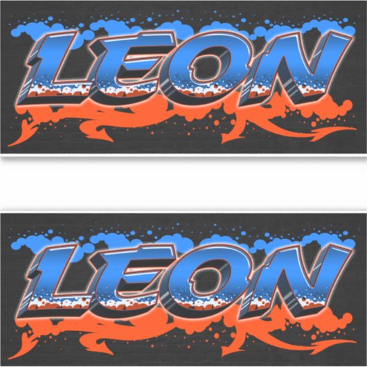 Leon Vorname Name Graffiti Aufkleber Sticker (Vorderseite)