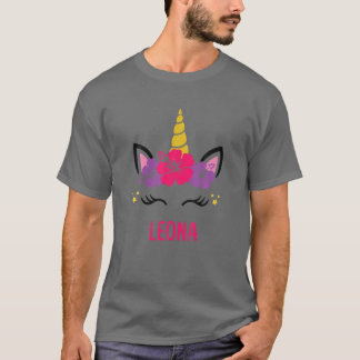 LEONA Personalisierte Einhornwand T-Shirt