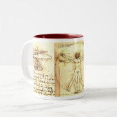 Leonado da Vinci Zeichnungen 2 Zweifarbige Tasse (Vorderseite Links)