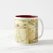 Leonado da Vinci Zeichnungen 2 Zweifarbige Tasse (VorderseiteRechts)