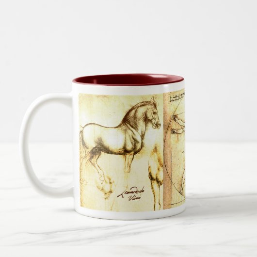 Leonado da Vinci Zeichnungen 3 Zweifarbige Tasse (Links)