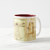 Leonado da Vinci Zeichnungen 4 Zweifarbige Tasse (VorderseiteRechts)