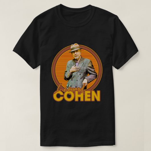 Leonard Cohen 70er Aesthetic Fan Art T-Shirt (Design vorne)