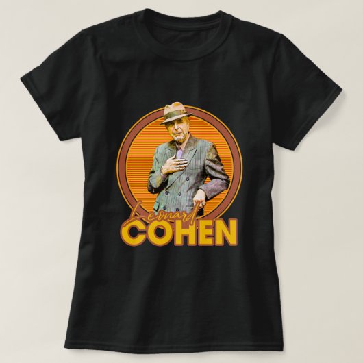 Leonard Cohen 70er Aesthetic Fan Art T-Shirt (Design vorne)